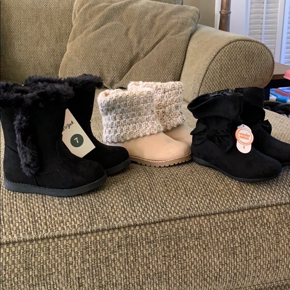 3 pairs girls boots size 7